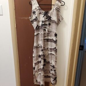 Scenic Palm Print Midi Dress